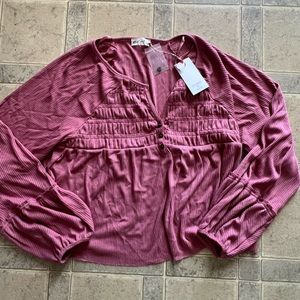 Blush pink blouse top